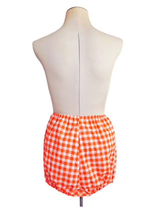 1960s Short Shorts Orange Gingham