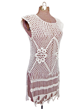 1960s Crochet Top Boho Tunic