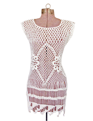 1960s Crochet Top Boho Tunic