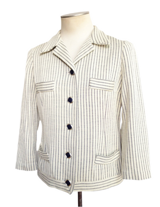 1960s French Jersey Jacket Navy Stripe