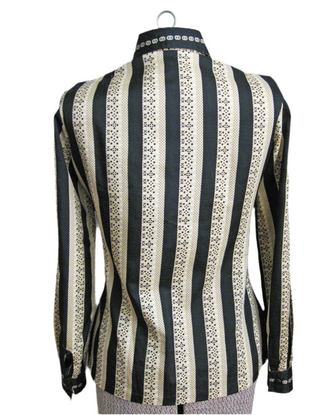 1970s Striped Blouse Brown Van Heusen