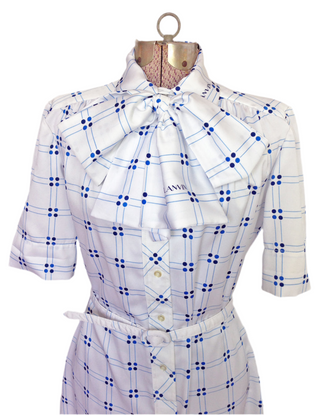 1960s Lanvin Shirt Dress Bow Collar