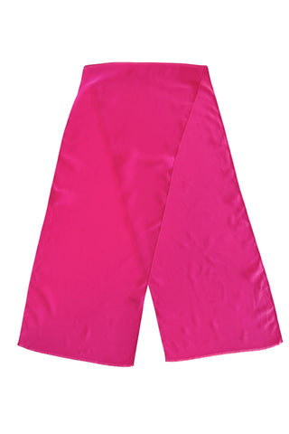 Vintage 1970s Monique Martin scarf in hot pink, with a delicate fringed edge.