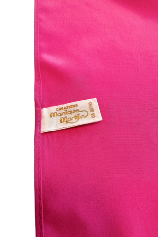 Vintage 1970s Monique Martin scarf in hot pink, with a delicate fringed edge.