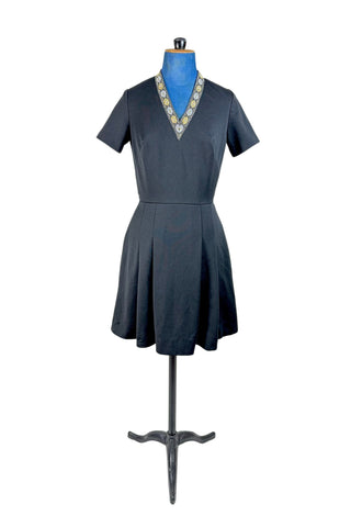 Vintage 1960s Black Mini Dress V Neck Vintage 1960s Black Mini Dress V Neck