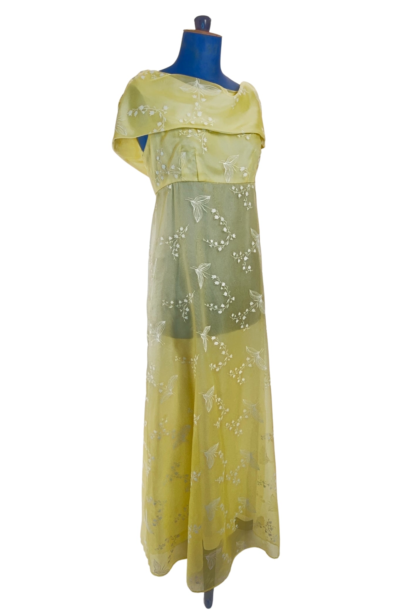 Irving Nadler 1960s Prom Dress Yellow Chiffon Irving Nadler 1960s Prom Dress Yellow Chiffon