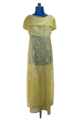 Irving Nadler 1960s Prom Dress Yellow Chiffon Vintage Logic Irving Nadler 1960s Prom Dress Yellow Chiffon Vintage Logic