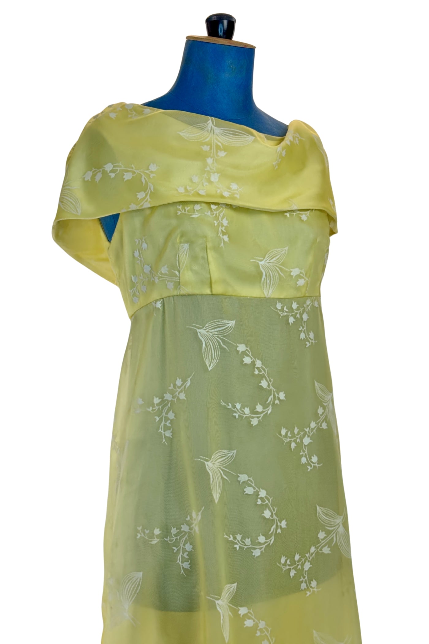 Irving Nadler 1960s Prom Dress Yellow Chiffon Irving Nadler 1960s Prom Dress Yellow Chiffon