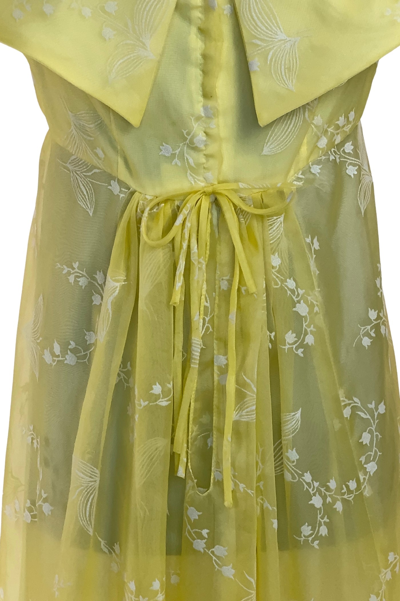 1960s prom dresses Irving Nadler 1960s Prom Dress Yellow Chiffon