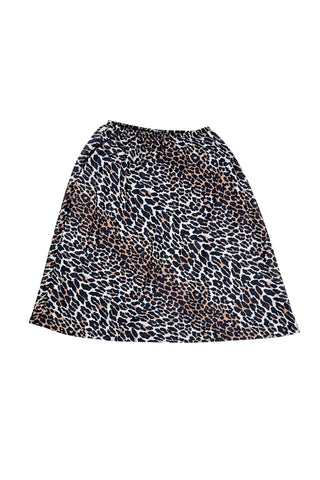 Vintage 1960s half slip in a bold leopard print nylon.

The slip features an A-line silhouette and elasticized waist. The hem is rolled with a hidden stitch.

Wear as a slip peeking out from under your favourite skirt, or wear as a skirt of its own!