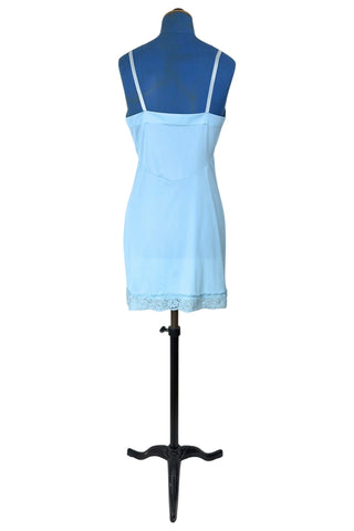 Vintage 1950s Full Slip Light Blue Lace Kayser 34 - Small