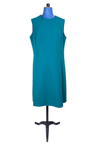 Vintage 1960s Day Dress Green Sleeveless Shift Dress Nancy G - XL+