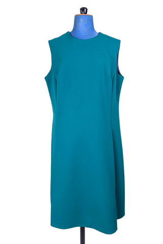 Vintage 1960s Day Dress Green Sleeveless Shift Dress Nancy G - XL+
