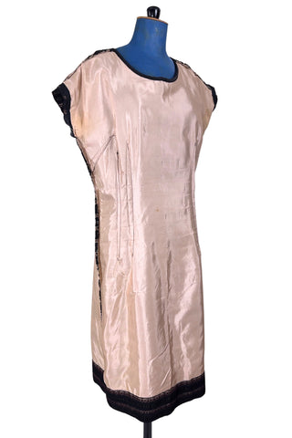 Vintage 1950s Black Dress Lace Chiffon Stripes Party Cocktail Dress - XL+