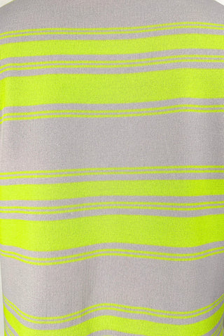 Vintage 1960s Dress Italian Knit Buttons Yellow Green Beige Short Sleeve - Medium