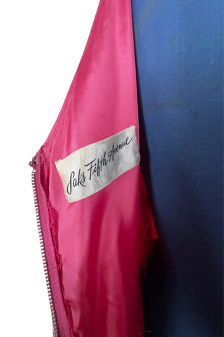 Vintage 1960s Cocktail Dress Hot Pink Saks Fifth Avenue - Medium