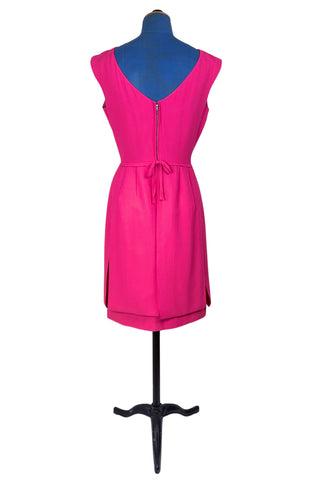 Vintage 1960s Cocktail Dress Hot Pink Saks Fifth Avenue - Medium