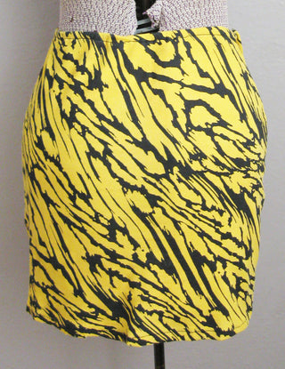 1980s Skirt Yellow Black Tiger Print