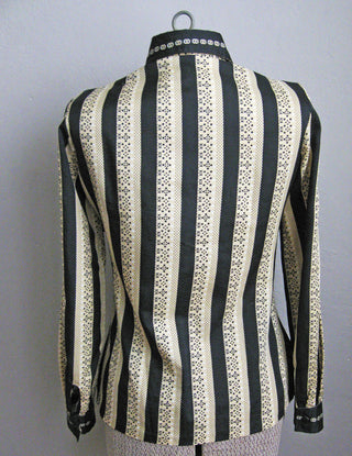 1970s Striped Blouse Brown Van Heusen