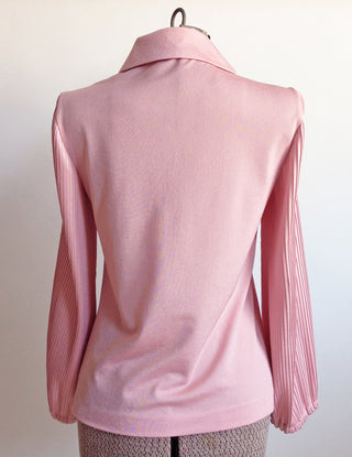 Pink Blouse Pleated Peter Pan Collar