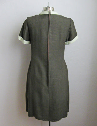 1960s Dress Mod Asymmetrical Button