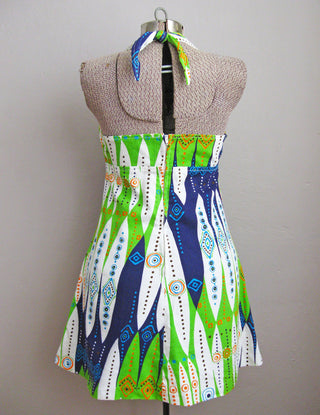 1960s Mini Sun Dress Halter Top