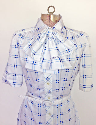 1960s Lanvin Shirt Dress Bow Collar