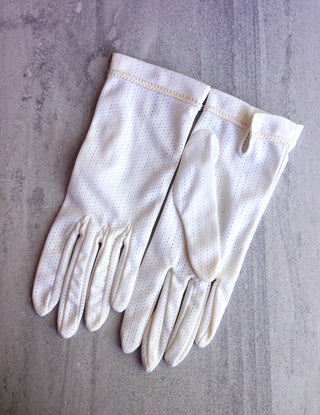 1950s Gloves White Net Braid Trim