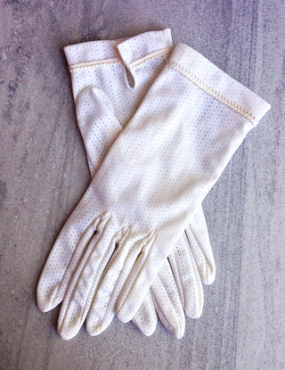 1950s Gloves White Net Braid Trim