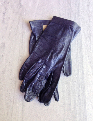 1950s Leather Gloves Navy Blue