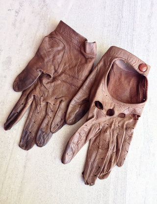 1950s Brown Leather Driving Gloves