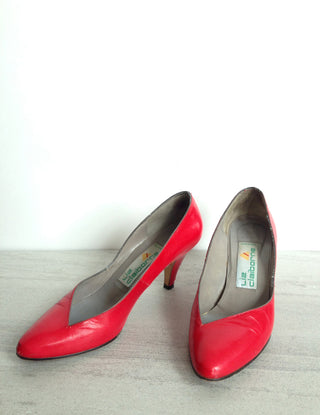 Red Leather High Heels Liz Claiborne