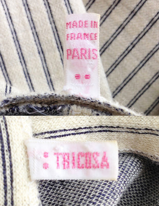 1960s French Jersey Jacket Navy Stripe