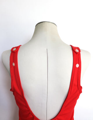 1960s Red Bathing Suit One Piece