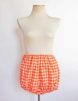 1960s Short Shorts Orange Gingham