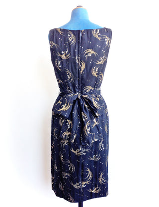 1950s Dress Gold Black Bow Sash 1950s Dress Gold Black Bow Sash