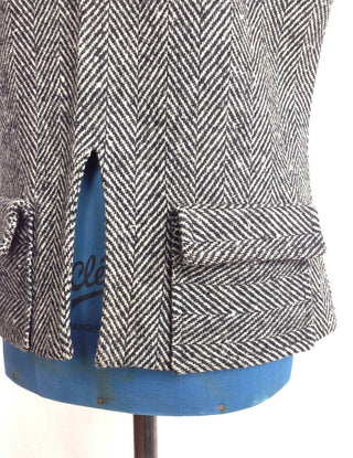 1960s Wool Vest Grey Tweed Tunic Pockets