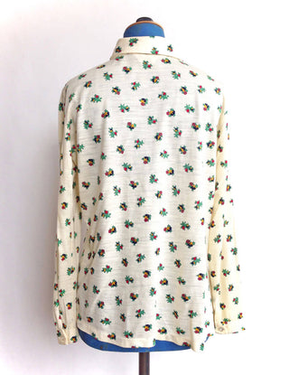 1970s Long Sleeve Shirt Small Floral