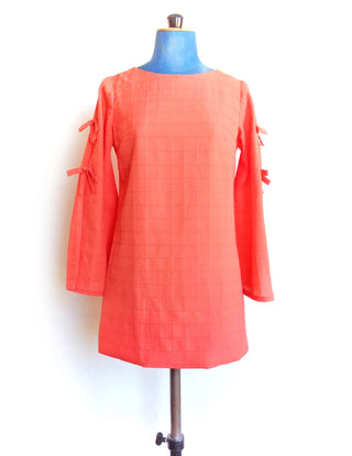 60s bell sleeve mini dress Orange 1960s Hippe Bell Sleeve Floral Dress
