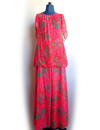 1960s Pajamas Pink Palazzo Psychedelic