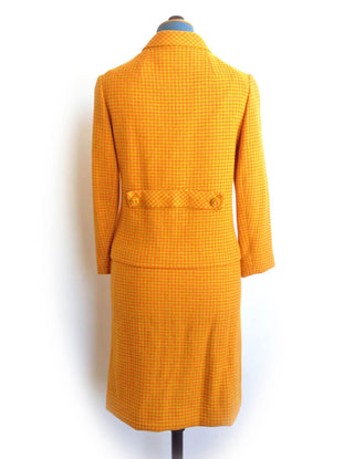 1950s Suit Orange Wool Houndstooth