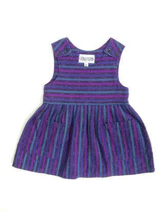 Cotton Toddler Dress Blue Purple Stripe