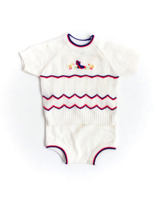 2pc Knit Baby Outfit White Bear Ducks