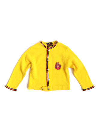 Kids Wool Motorcycle Jacket Sweater Yellow