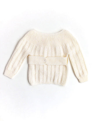 Cream Knit Baby Sweater Wrap Belt