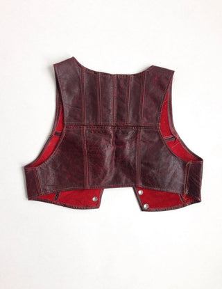 1970s Kids Leather Vest Grommets