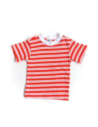 1970s Kids T-Shirt Orange White Stripe