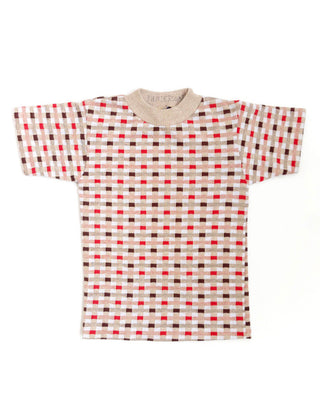 70s Children's T-Shirt Brown Red Square