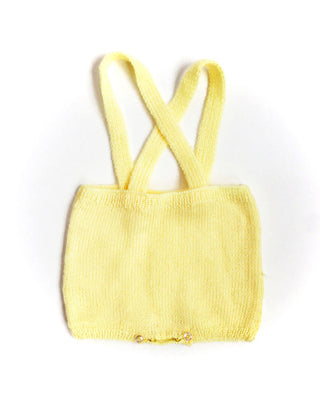 Yellow Knit Baby Romper Suspenders