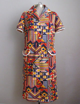 1960s Dress Aztec Print